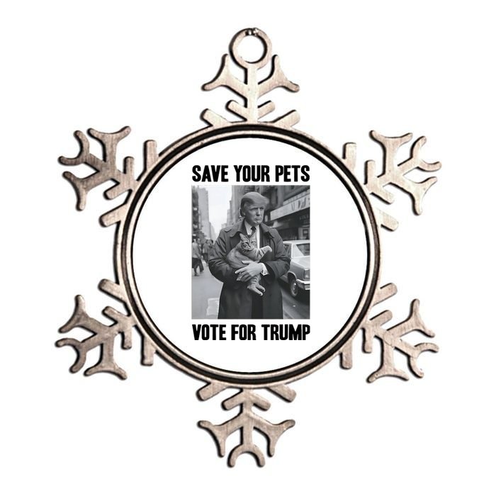 Save Your Pets Vote For Trump Us Election Funny Quote Vote Metallic Star Ornament