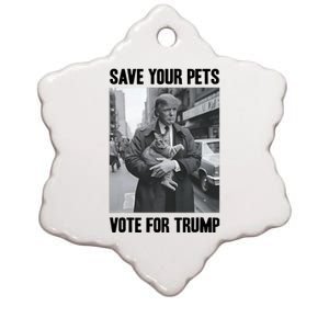 Save Your Pets Vote For Trump Us Election Funny Quote Vote Ceramic Star Ornament