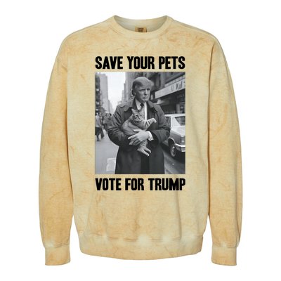 Save Your Pets Vote For Trump Us Election Funny Quote Vote Colorblast Crewneck Sweatshirt