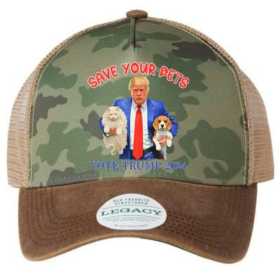 Save Your Pets Vote For Trump Us Election Legacy Tie Dye Trucker Hat