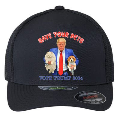 Save Your Pets Vote For Trump Us Election Flexfit Unipanel Trucker Cap