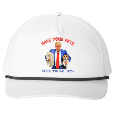 Save Your Pets Vote For Trump Us Election Snapback Five-Panel Rope Hat