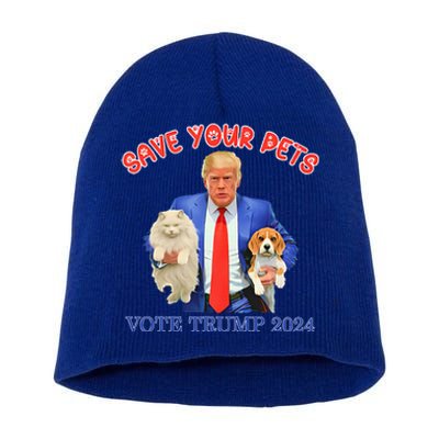 Save Your Pets Vote For Trump Us Election Short Acrylic Beanie