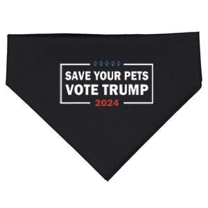 Save Your Pets Vote For Trump Us Election Funny Quote USA-Made Doggie Bandana