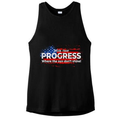 Stick Your PROGRESS Where The Sun Don't Shine Ladies PosiCharge Tri-Blend Wicking Tank