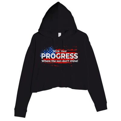 Stick Your PROGRESS Where The Sun Don't Shine Crop Fleece Hoodie