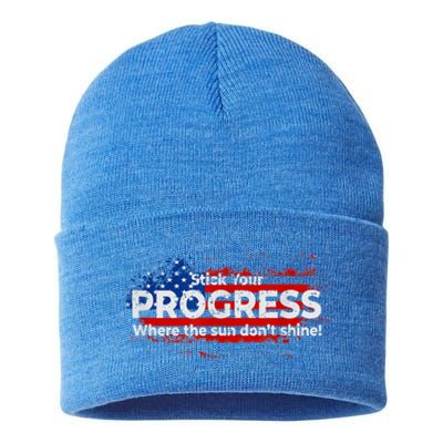 Stick Your PROGRESS Where The Sun Don't Shine Sustainable Knit Beanie