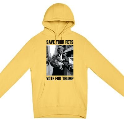 Save Your Pets Vote For Trump Us Election Funny Quote Vote Premium Pullover Hoodie