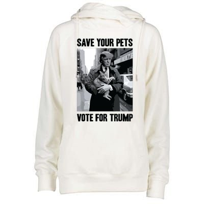 Save Your Pets Vote For Trump Us Election Funny Quote Vote Womens Funnel Neck Pullover Hood