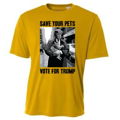 Save Your Pets Vote For Trump Us Election Funny Quote Vote Cooling Performance Crew T-Shirt