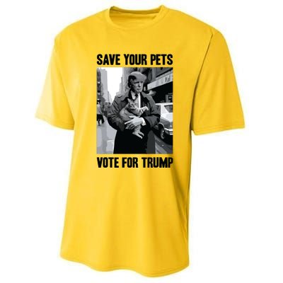 Save Your Pets Vote For Trump Us Election Funny Quote Vote Performance Sprint T-Shirt