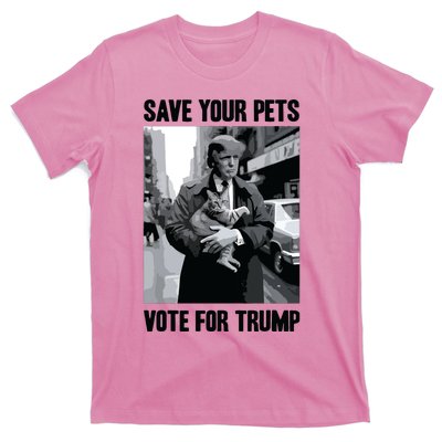 Save Your Pets Vote For Trump Us Election Funny Quote Vote T-Shirt