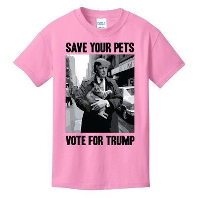 Save Your Pets Vote For Trump Us Election Funny Quote Vote Kids T-Shirt