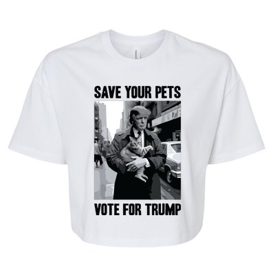 Save Your Pets Vote For Trump Us Election Funny Quote Vote Bella+Canvas Jersey Crop Tee