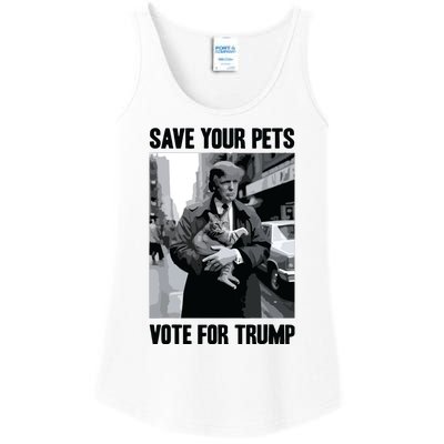 Save Your Pets Vote For Trump Us Election Funny Quote Vote Ladies Essential Tank