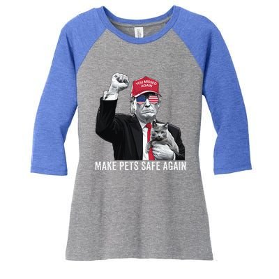 Save Your Pets Vote For Trump Us You Missed Again Women's Tri-Blend 3/4-Sleeve Raglan Shirt