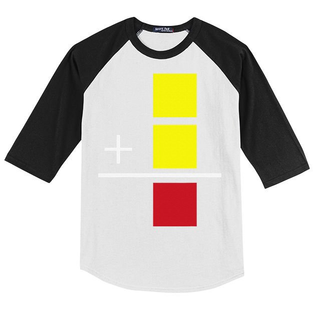 Soccer Yellow Red Card Referee Funny Sports Lovers Gifts Kids Colorblock Raglan Jersey