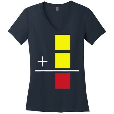 Soccer Yellow Red Card Referee Funny Sports Lovers Gifts Women's V-Neck T-Shirt
