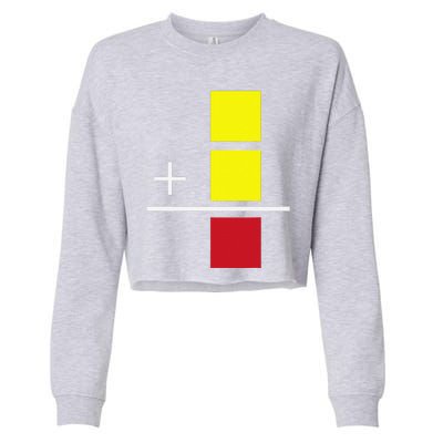 Soccer Yellow Red Card Referee Funny Sports Lovers Gifts Cropped Pullover Crew