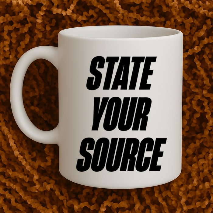 State Your Source Coffee Mug