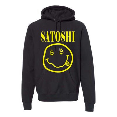 Satoshi Yellow Smile Face Premium Hoodie