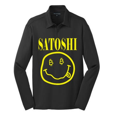 Satoshi Yellow Smile Face Silk Touch Performance Long Sleeve Polo