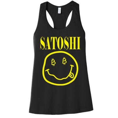 Satoshi Yellow Smile Face Women's Racerback Tank