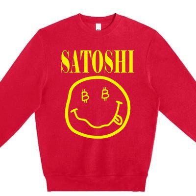 Satoshi Yellow Smile Face Premium Crewneck Sweatshirt