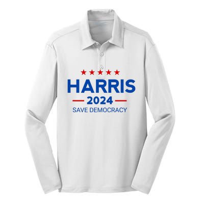 Show Your Support For Kamala Harris In The 2024 Presidential Election With This Silk Touch Performance Long Sleeve Polo