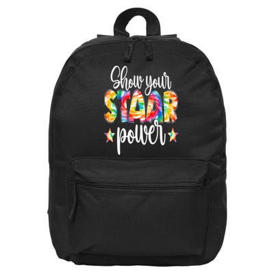 Show Your STAAR Power Tie Dye Teacher Testing Exam Test Day 16 in Basic Backpack
