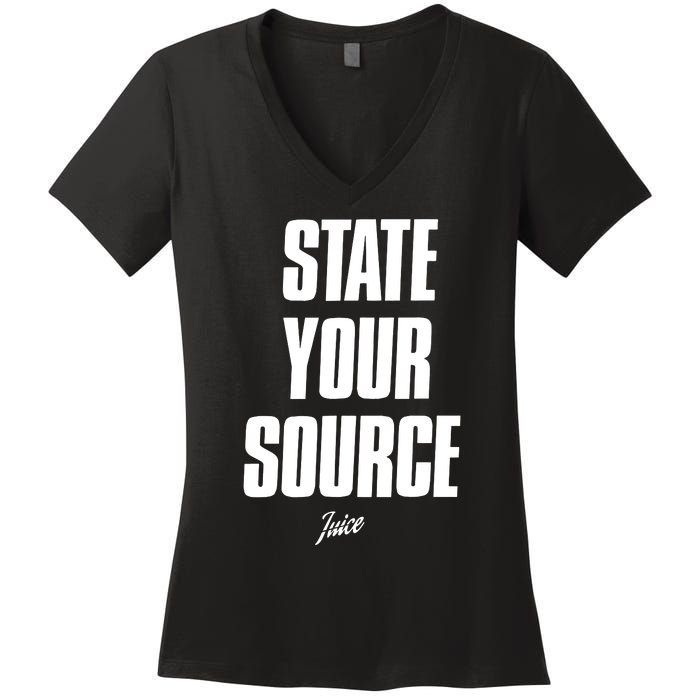 State Your Source Women's V-Neck T-Shirt