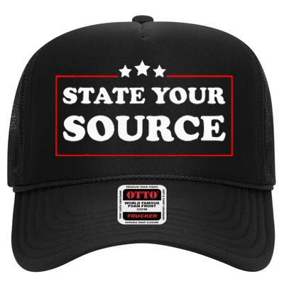 State Your Source Funny High Crown Mesh Back Trucker Hat