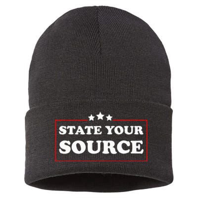 State Your Source Funny Sustainable Knit Beanie