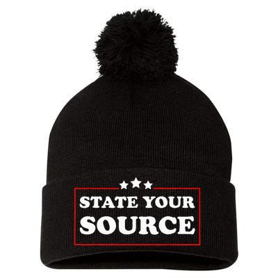 State Your Source Funny Pom Pom 12in Knit Beanie