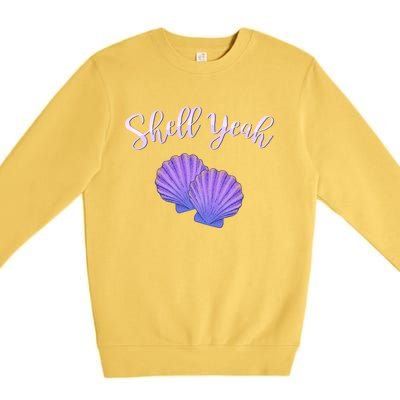 Shell Yeah Summer Vacation Beach Cute Gift Premium Crewneck Sweatshirt