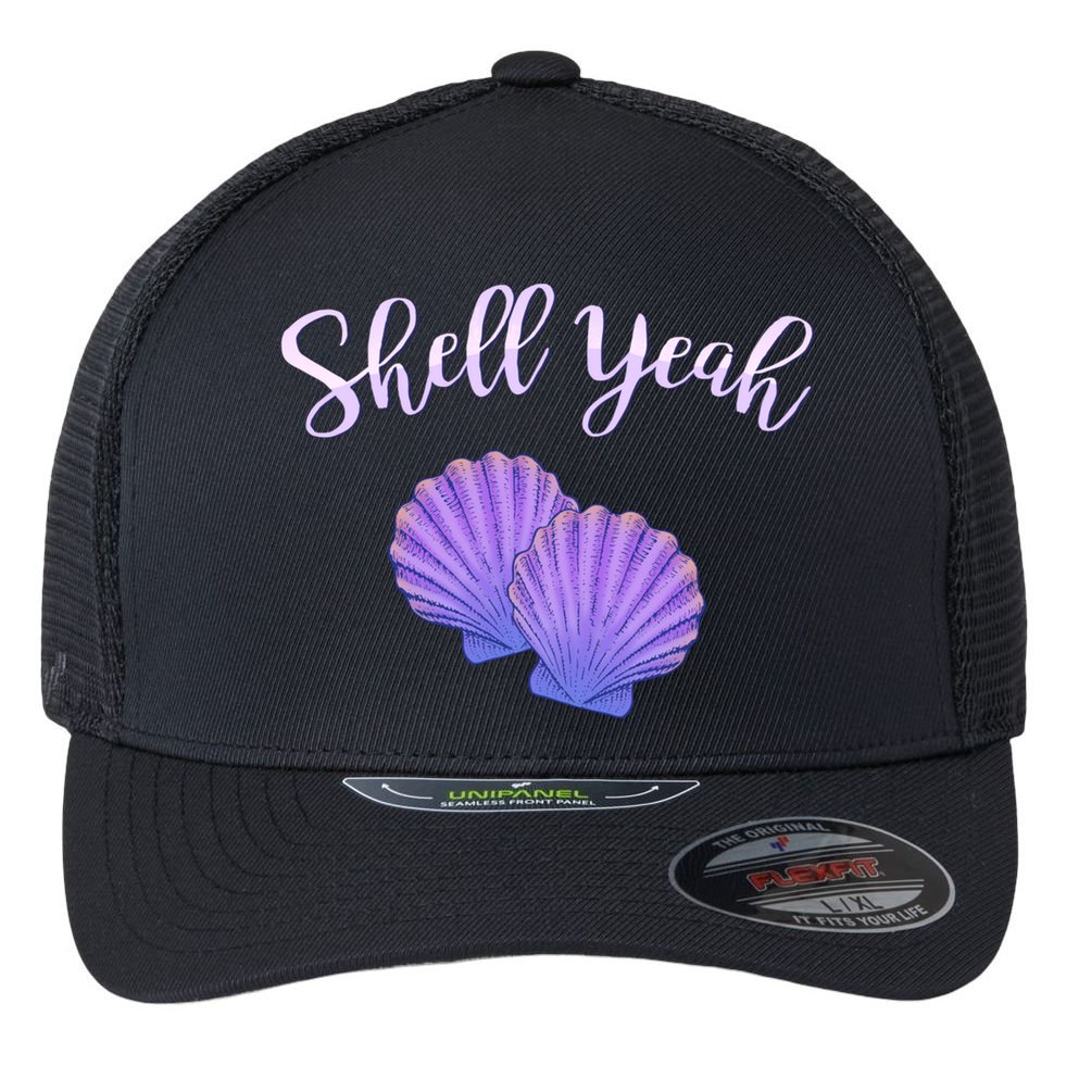 Shell Yeah Summer Vacation Beach Cute Gift Flexfit Unipanel Trucker Cap
