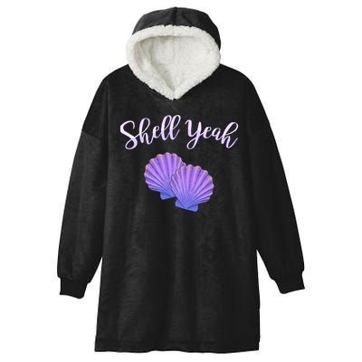 Shell Yeah Summer Vacation Beach Cute Gift Hooded Wearable Blanket