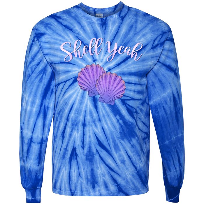 Shell Yeah Summer Vacation Beach Cute Gift Tie-Dye Long Sleeve Shirt