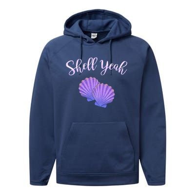 Shell Yeah Summer Vacation Beach Cute Gift Performance Fleece Hoodie