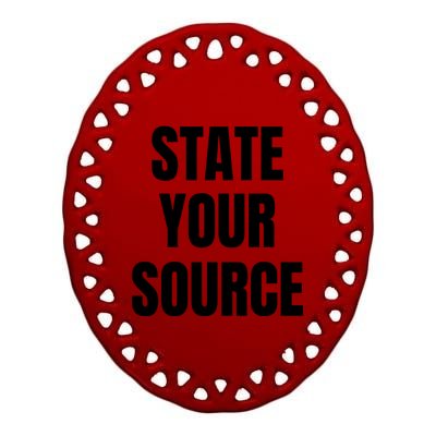 State Your Source Ceramic Oval Ornament