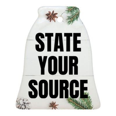 State Your Source Ceramic Bell Ornament