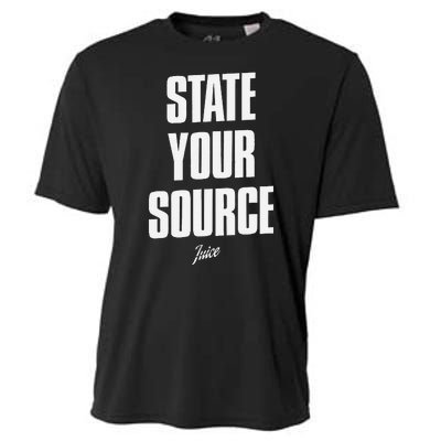 State Your Source Funny Quote Design Cooling Performance Crew T-Shirt