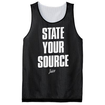 State Your Source Funny Quote Design Mesh Reversible Basketball Jersey Tank