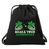 Shake Your Shamrocks Funny St. PatrickS Day Skeleton Drawstring Bag