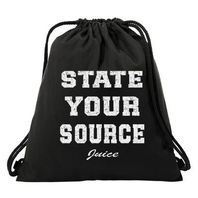 State Your Source Juice Retro Design Drawstring Bag
