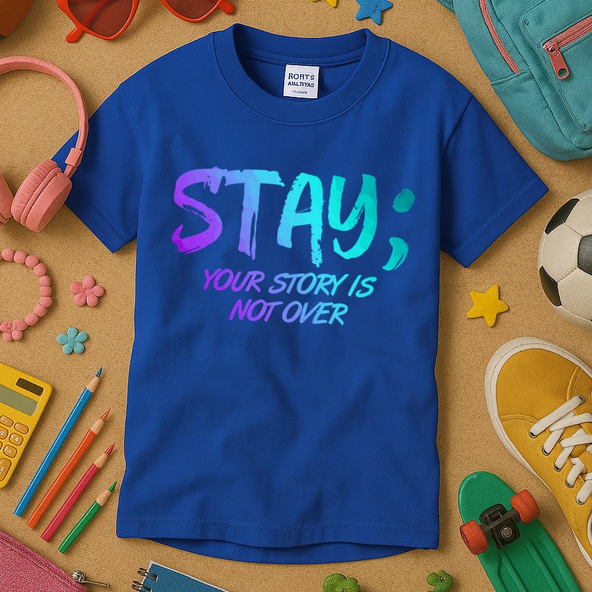 STAY; Your Story Is Not Over Suicide Prevention Awareness Kids T-Shirt