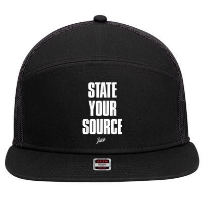 State Your Source 7 Panel Mesh Trucker Snapback Hat