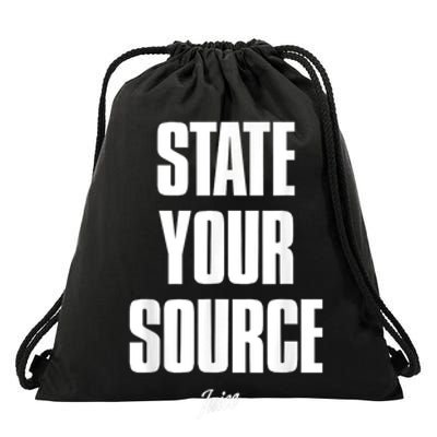 State Your Source Drawstring Bag