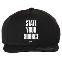 State Your Source Wool Snapback Cap
