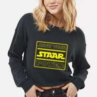 Show Your Staar Power School Testing Cropped Pullover Crew